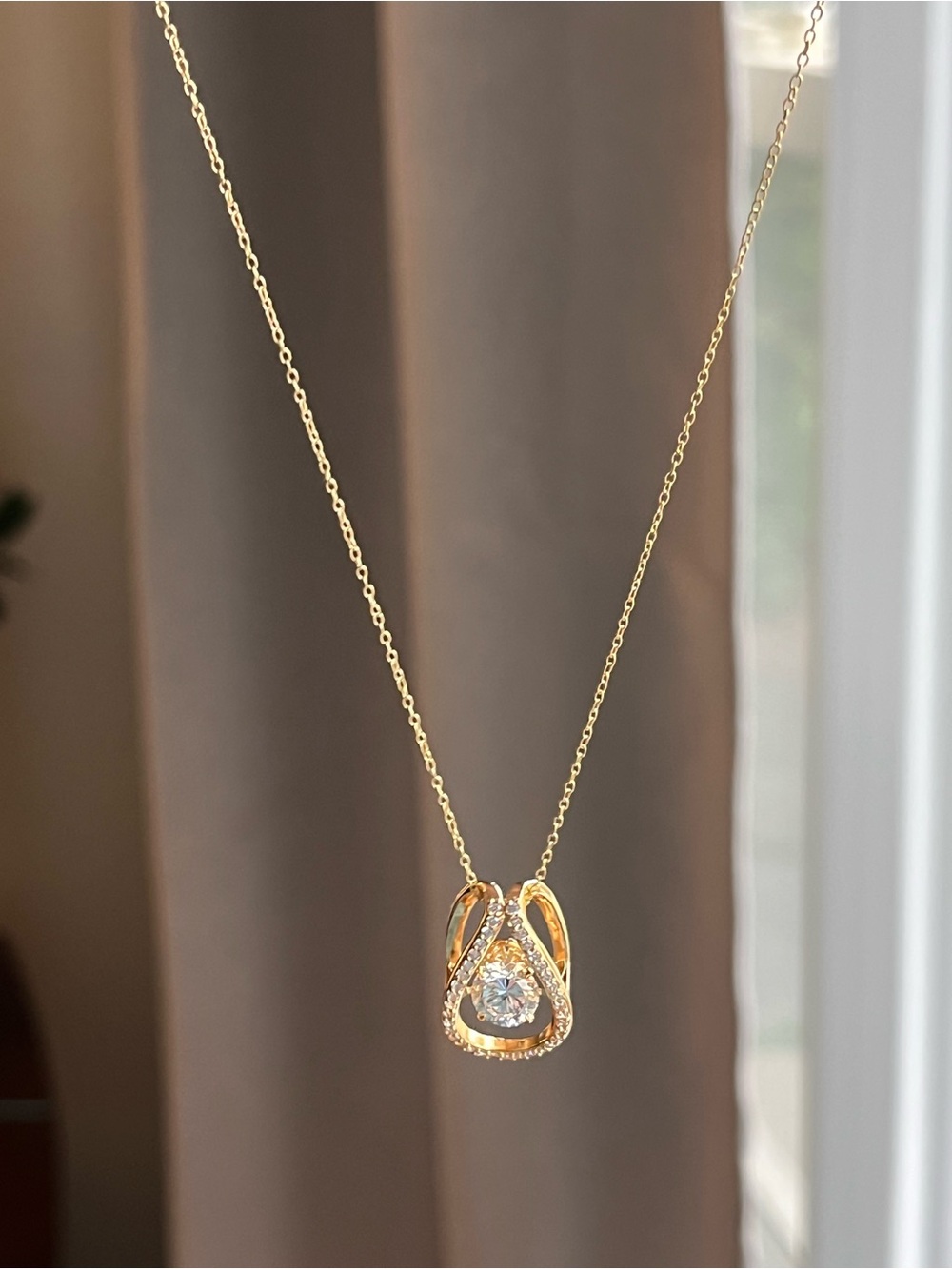 Sterling Silver CZ “heartbeat” Necklace